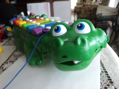 Vintage 1998 Fisher Price Alligator Crocodile Xylophone Green with - Main Image