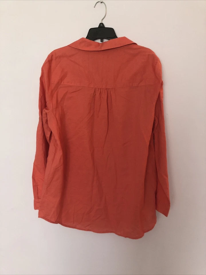 Max Studio Mujer Talla Grande 2X Lino Coral Abotonado Foto 2 de 4