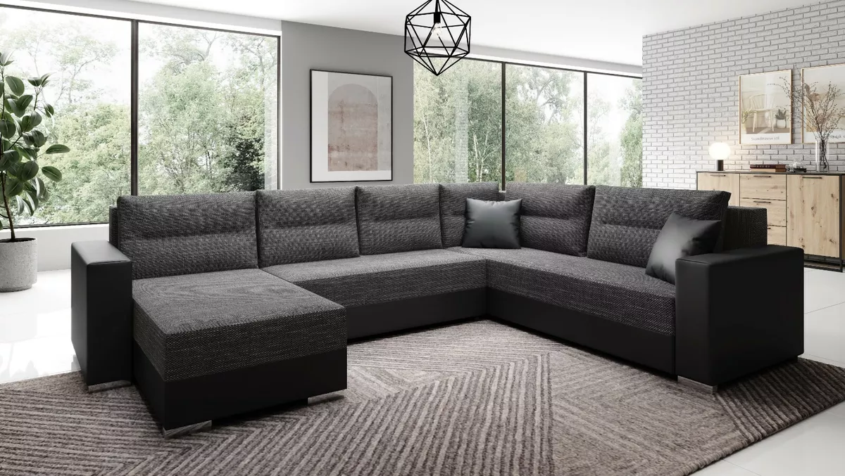 Sofa Couch Garnitur Sofagarnitur Captain U mit Schlaffunktion