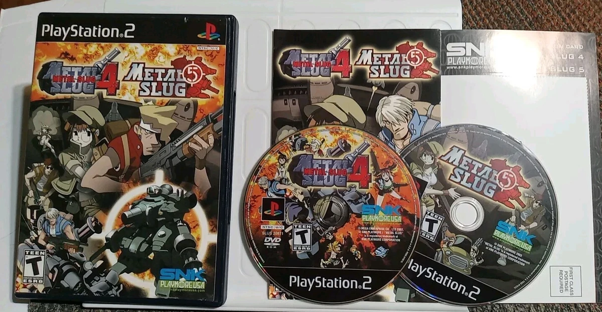 Metal Slug 4 & 5 Sur PS2 – Complet Avec Boîtier Et Notice (SNK, 2 Disques, Bon état)