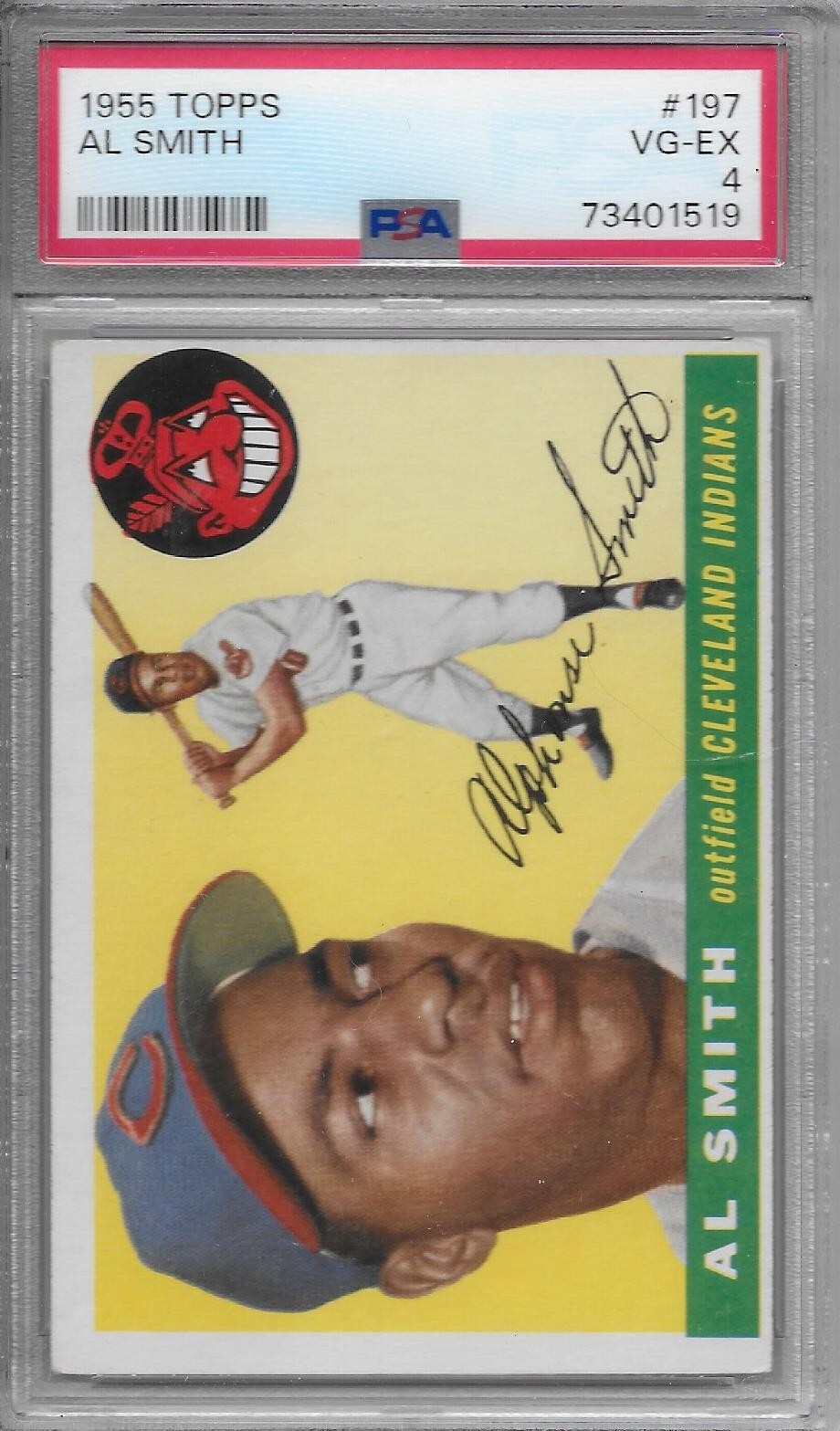 1955 TOPPS BASEBALL Al Smith #197 PSA 4 VG-EX Cleveland Indians