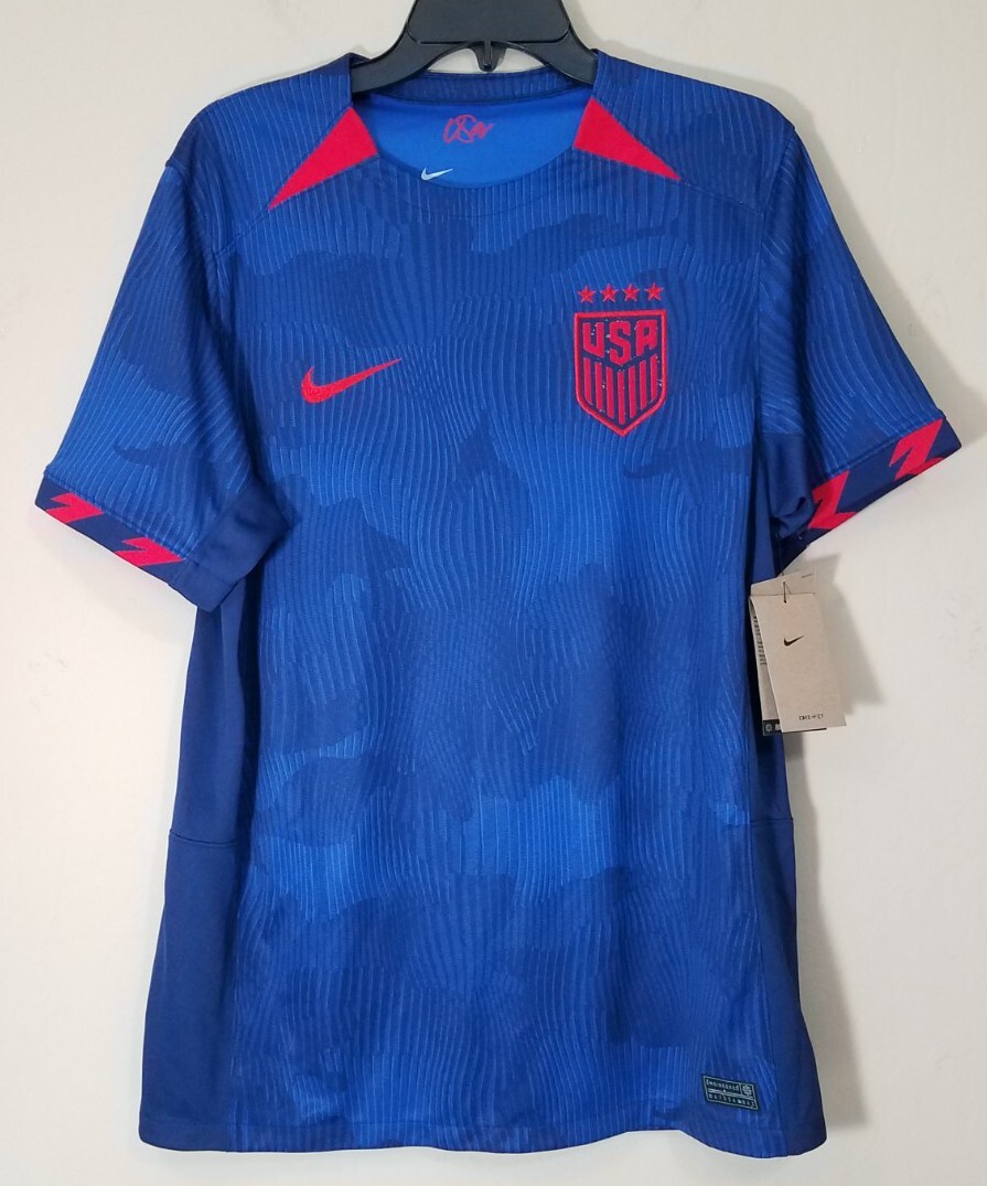 Nike USA Men size L Large Soccer Jersey Shirt USMNT 2023 Away Blue NEW