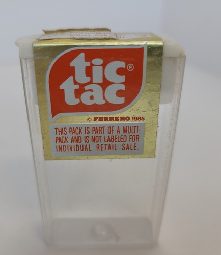 Vintage Tic Tac FERRARO 1985 Breath Mints ORANGE MINT Container VTG Box - Picture 8 of 10