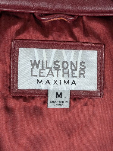 Vintage 90’s Wilsons Leather Maxima Women's Cafe Racer Jacket Size M Red - Picture 4 of 18
