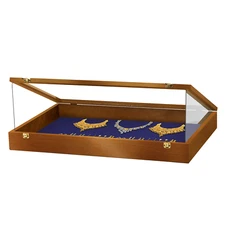 PENNZONI Trade Show Display Case w/ Acrylic Side Guards - Walnut