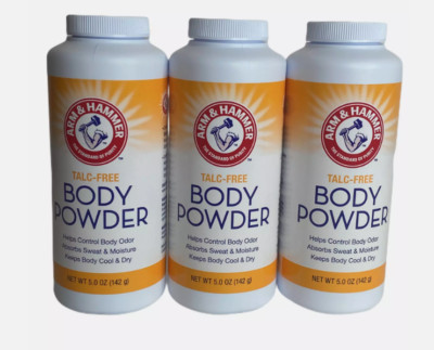 Arm & Hammer Talc-Free Body Powder, 5 oz. Containers (Lot Of 3)*SPECIAL*