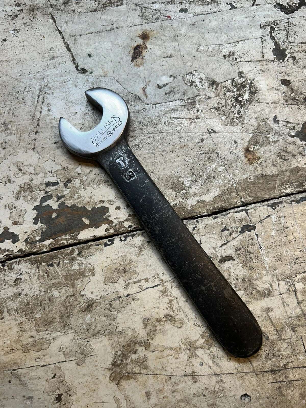 Vintage J.H. Williams Machinist Post Wrench 11/16 Open End Lathe Tool USA