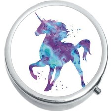 Watercolor Unicorn Medicine Vitamin Pill Box