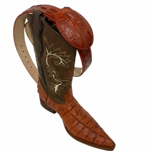 Men Genuine Cowhide Crocodile Print 