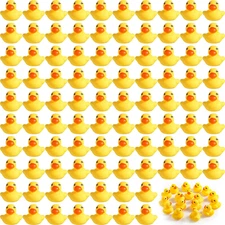 200 Pcs Mini Rubber Ducks in Bulk Yellow Tiny Baby Shower Ducks Float Squeak Toy