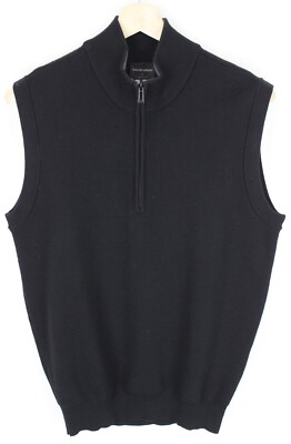 Galvin Green Weste Herren M Pullover Wollmischung Halb Zip Strick Schwarz