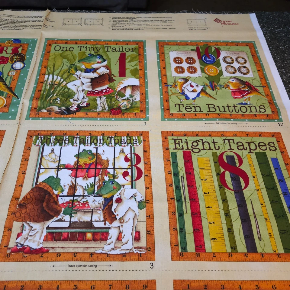 Tiny Tailors Cloth Book Panel 35x42 Quilting Treasures Blocks J Wecker Frisch - Image 3 of 4