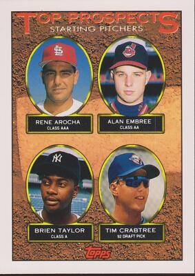 1993 Topps Rene Arocha / Alan Embree / Taylor / Crabtree #742 Rookie Baseball