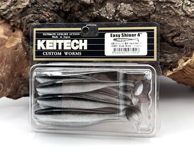 Keitech 4'' Easy Shiner Black Shiner 10cm 5g 7 Stück Gummiköder Gummifisch Köder