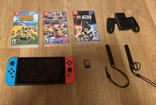 Nintendo Switch 32GB Handheld Console - Neon Red/Neon Blue, WITH 4 GAMES