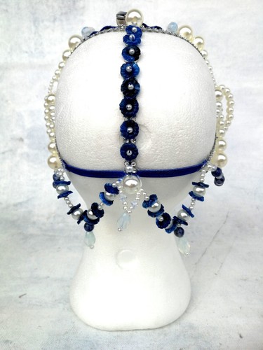 hat head piece extravagant fascinator rotal ascot elegant accessories shell blue - Picture 4 of 24