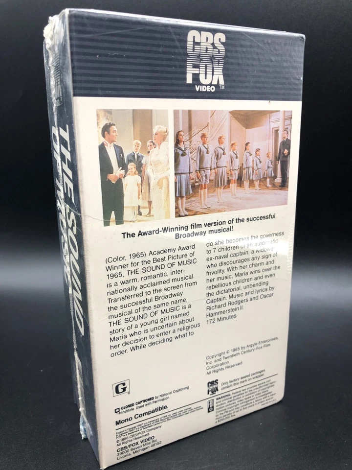The Sound of Music VHS 1986 CBS Fox 2-Tape Set Factory Sealed Watermarks - Image 4 of 4