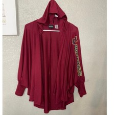 Harry Potter Womens Open Front Hoodie Cape Size S Burgundy Hogwarts Long Sleeve