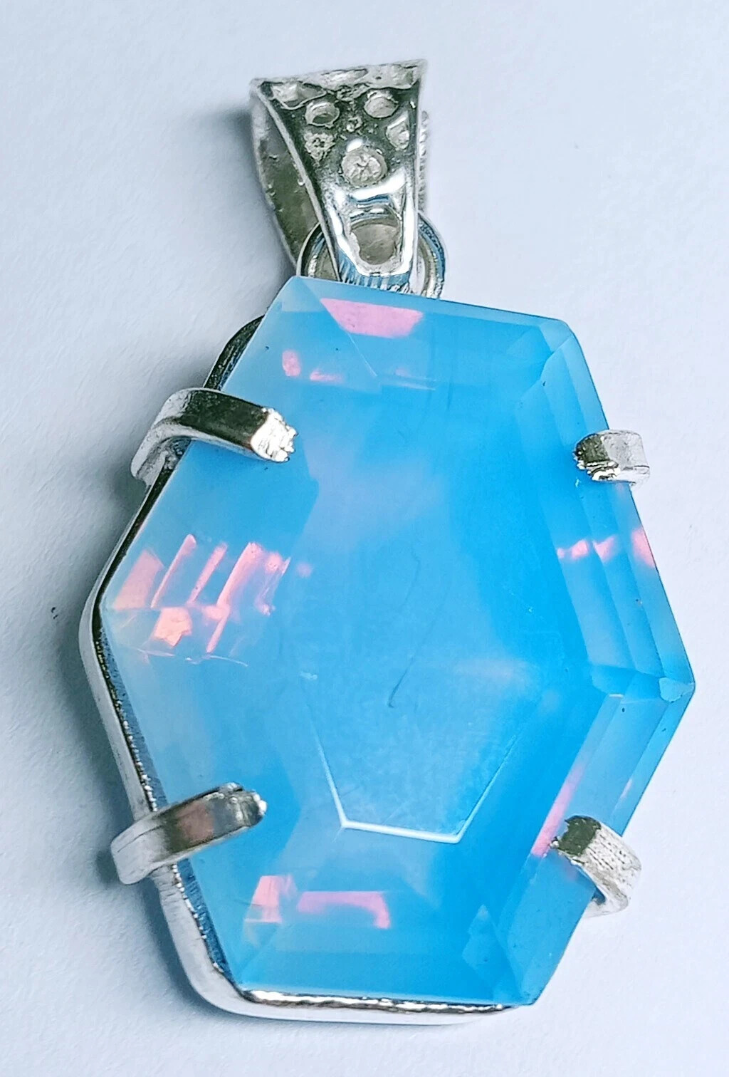 Pendant Locket Blue Opal Fancy Cut 49-50 Ct Natural Loose Gemstone EGL Certified