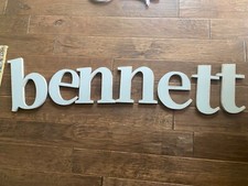 Nursery 12 inch Gray wooden letters for name Bennett 