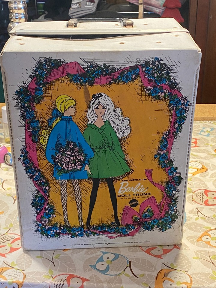 1968 The World of Barbie Doll Vintage Carrying Case Blue/Green Mattel