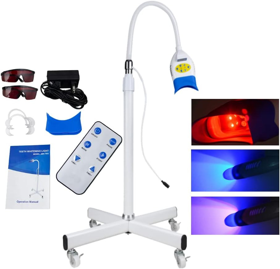 3 Colors Teeth Whitening Machine LED Light, Mobile 36W Dental Teeth Whitening La