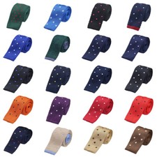 Mens Classic Knitted Polka Dots Star Pattern Skinny Necktie Business Neck Tie