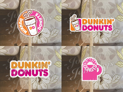 Dunkin' Donuts Logo Custom Colored Vinyl Sticker Decal car tumbler laptop