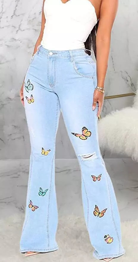 SELONE Cute Jeans for Women Trendy With Pockets Denim Ripped