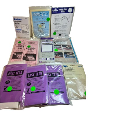 NOS Pellon Web Beads Fuse Adhesive Pressing Sheet Backing Material LOT 11 