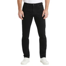 Kenneth Cole Men's Jeans Straight Fit Stretch Denim, Black, 36 x 29