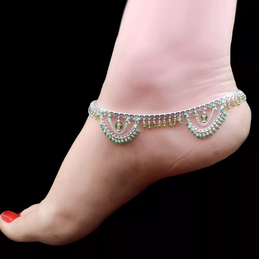 Solid silver hotsell anklets