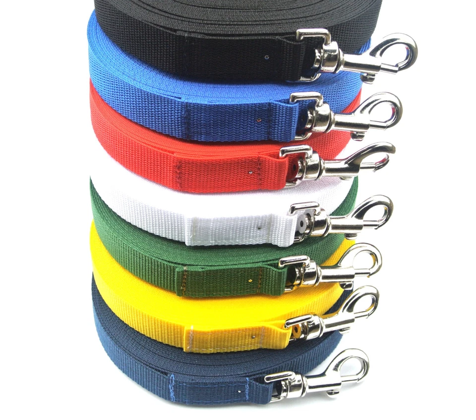 Dog Training Lead 100ft 30m Long Obedience Leash Large Line 25mm Wide 7 Colours - Image 2 of 4