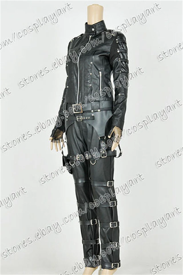 Flecha Verde Cosplay Negro Cancry Laurel Lanza Disfraz Cuero Negro Conjunto Foto 3 de 4