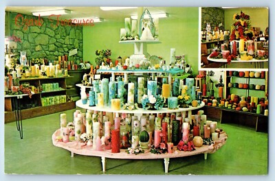 Ozark Missouri MO Postcard Candle Corner Ozark Treasures Shop 1972 Vintage