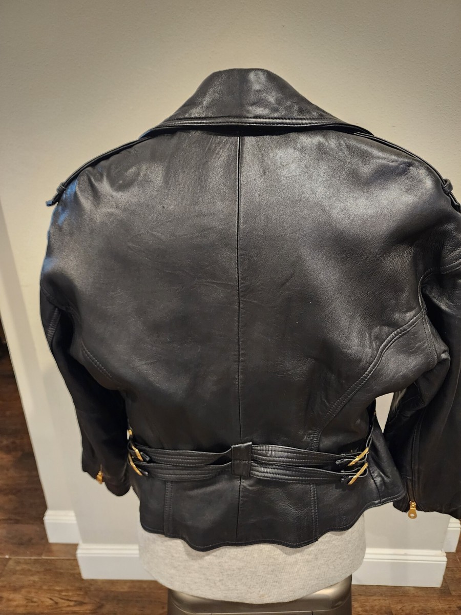 VINTAGE Siena Studio Womens Leather Motorcycle Biker Jacket Super