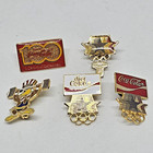 Vintage 1980 Olympic Games Brooches Pins Lot 100 Years Anniversary Coca-Cola — photo 1