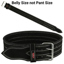 MRX Weight Lifting Leather Belt Gym Power Training Workout 2 Prong 4" Wide 10mm