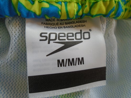 Speedo Men's Blue/Yellow Swimming Bathing Swim Trunks Pocket Drawstring-Size M - Picture 3 of 3