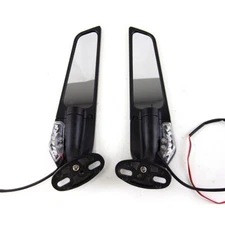For Suzuki GSXR600 GSXR750 GSXR250R Adjustable Rearview Wind Wing Mirrors Lights