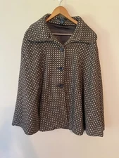 Vintage 1970s Poncho By Cejon Brown Wool Blend Women’s Size M/L Textured