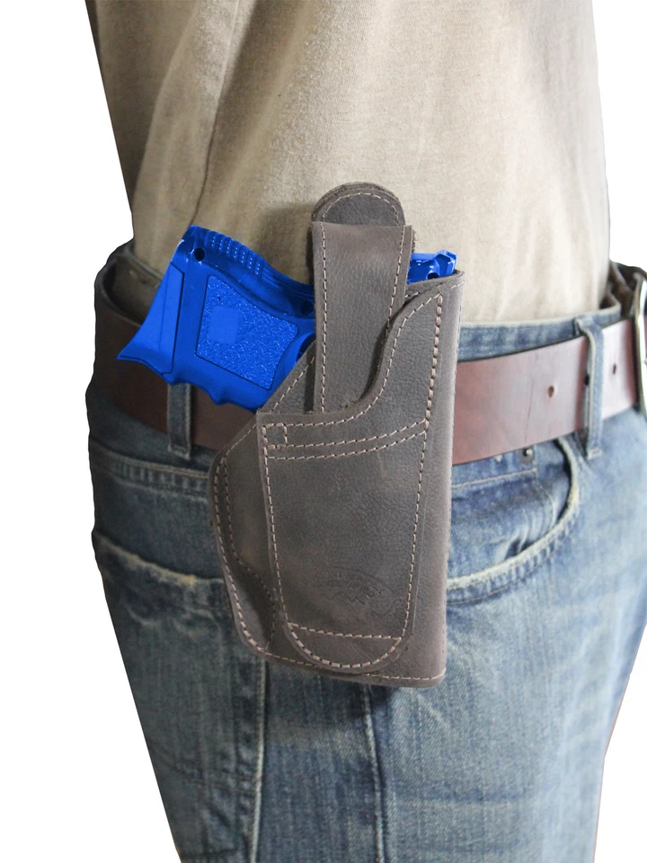 New Barsony Brown Leather 360Carry 12 Option OWB IWB Holster Compact 9mm 40 45  - Image 2 of 4