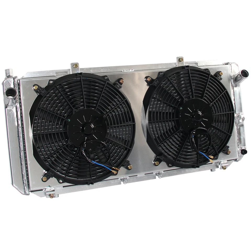 Radiador de aluminio + cubierta de ventilador para Toyota MR2 Turbo 2,0 L 91-95 L4 2 filas MT 40 mm Foto 4 de 4