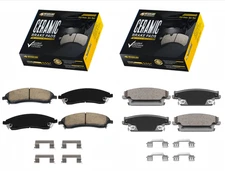 Front and Rear Ceramic Brake Pads for 2005 - 2008 Cadillac STS 3.6L 4.6L 4.4L