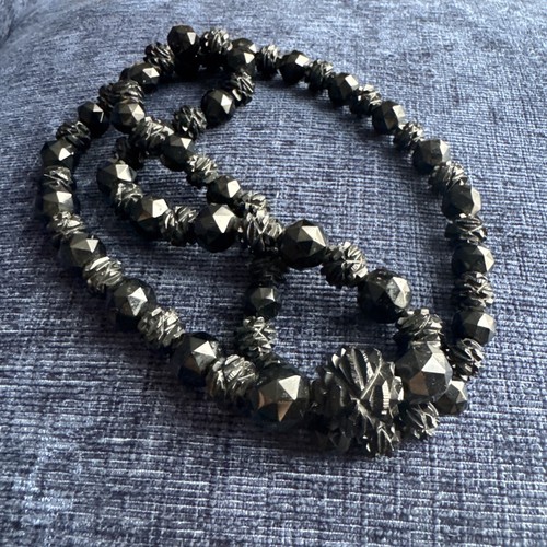 antique victorian carved whitby jet bead necklace