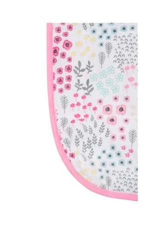 Parent's Choice Flowers Knit Double Layered Baby Blanket White Pink 30inx 40in - Picture 9 of 10