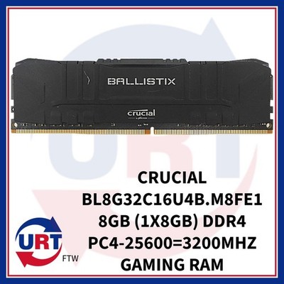 CRUCIAL BL8G32C16U4B.M8FE1 8GB (1X8GB) DDR4 PC4-25600=3200MHZ GAMING RAM#163907#