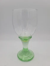 Fire and Light Celery Green Water Wine Glass Goblet 7" Recycled Glass Art 