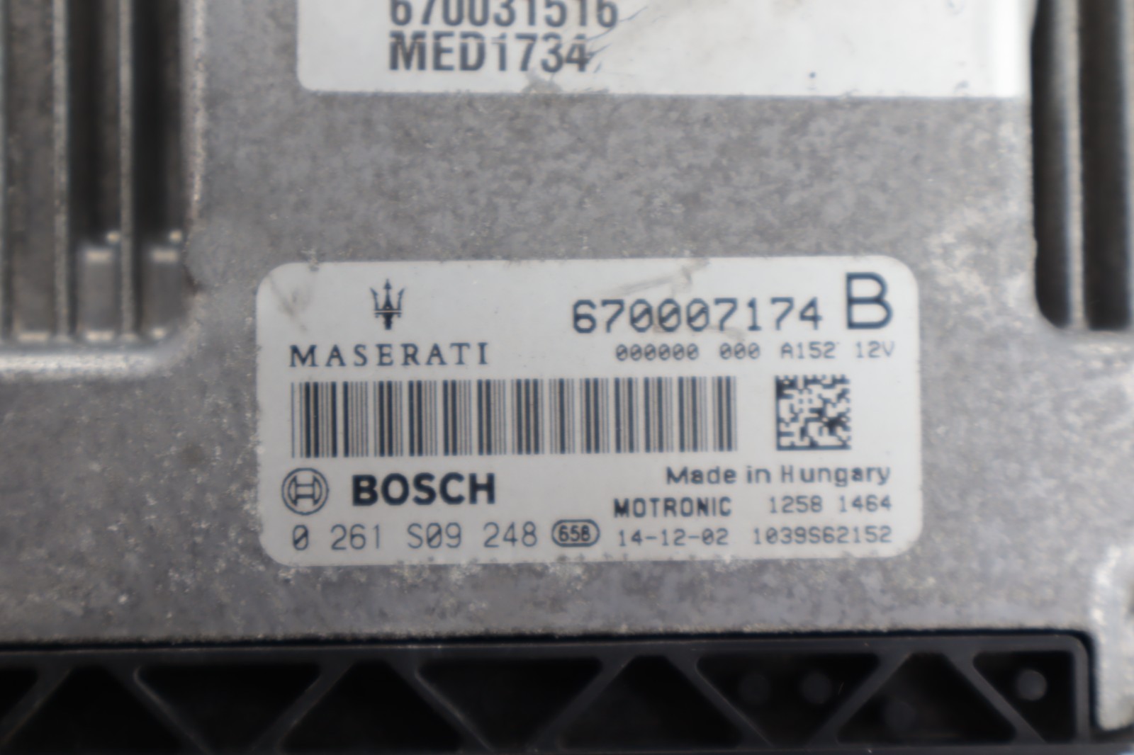 ✅ 14-17 MASERATI GHIBLI ECU ECM PCM 670007174 BOSCH