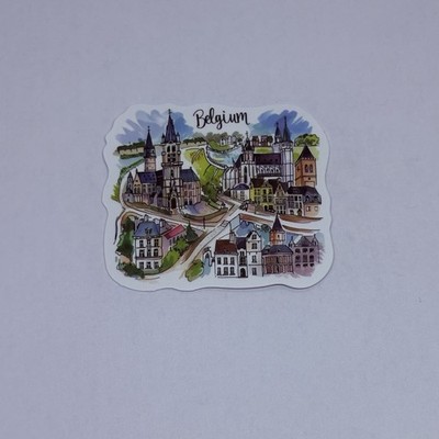 Belgium Sticker Cityscape Travel City Tour Drawn Art Decal Vinyl Souvenir Tc9